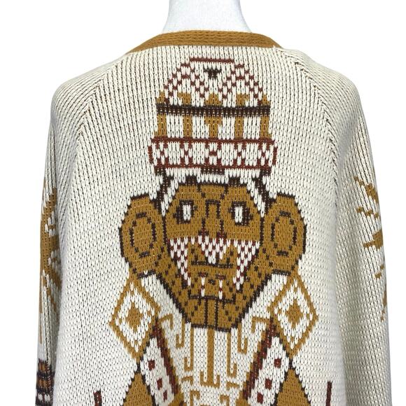 Vintage 70s Sturbridge Aztec Poncho Sweater Womens L Boho Hippie Heritage Retro - Picture 5 of 11